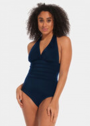 SHAPING HALTER SWIMSUIT 655/NAVY BLUE