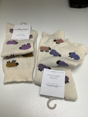 CHAUSSETTE MOTIF MOUTONS 675/NATUREL