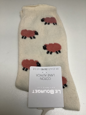 CHAUSSETTE MOTIF MOUTONS 675/NATUREL
